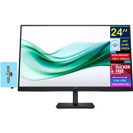 HP 24" Series 3 Pro 324pv FHD Monitor with 5 ms Response Time, Anti-Glare, Flicker Free, VESA Mount (100x100mm), HDMI, VGA & Dockztorm USB Port Expander, Black (9U5C1AA#ABA) (2025 Latest Model)