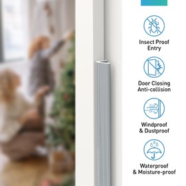 FCSOTSPS 21Feet Weather Stripping Door Seal,V Shaped Q Foam Kerf WeatherStrip,Exterior Door Frame Weather Stripping,Soundproof Card Slot Installation Seals Large Gap（Gray）