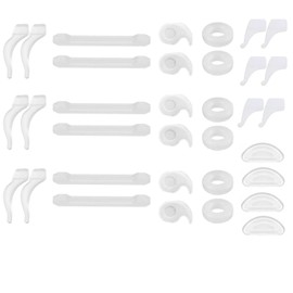 AZFVBQL 34PCS Eyeglasses Retainers Silicone Glasses Temple Holders Anti-Slip Protectors Spectacle Stay Put Glasses Stoppers (34PCS-White)