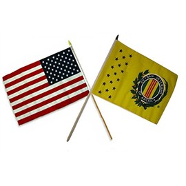 AES 12x18 12"x18" Wholesale Combo USA American & Vietnam Veteran Vet Stick Flag