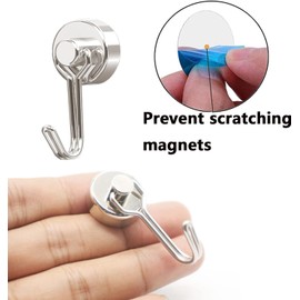 Aipudun Magnetic Hooks, Pack of 10 Black Magnetic Hooks, Extra Strong, 20 mm Black Magnetic Hook, Rotatable Holds 30 lbs (13 kg), Super Strong Magnets with Hook, Rotatable and Swivelling (20 mm,