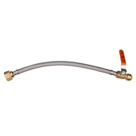 EFIELD 24-inch Push-fit Valve Flexible Water Heater Connector, 1/2 inch x 3/4 inch FIP, Push-to-Connect, Copper, Pex, CPVC, Braided Stainless Steel (24 Inch Length)