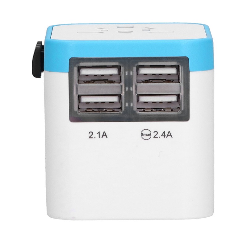 International Power Adapter Travel Plug with 4 USB Ports for