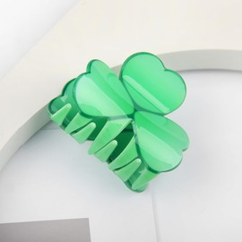 St. Patrick's Day Hair Claw Clips for Women 2in Green Shamrock Shaped Hair Clips for Thick and Thin Hair Irish Four-Clover Hair Clip Saint Patrick's Day Festival Party Favor Accessories