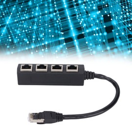 SUNGOOYUE RJ45 Splitter Adapter, 1 to 4 Port Smooth Excellent Connection Network Cable Adapter