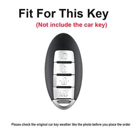 TECART Car Key Fob Case fit for Nissan Altima Armada Maxima Murano Pathfinder Rogue Crystal Leather Key Covers fit for Infiniti JX35 Q50 Q60 QX56 QX60 QX80 4 Buttons Key Fob Shell Case Keyring A black