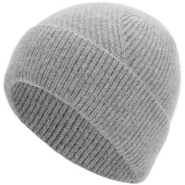 EASTER BARTHE Darkgrey Cuff Beanie for Men Winter Cashmere Beanie Hat Warm Winter Ribbed Knit Cuffed Beanie Skull Cap Ski Hat for Women Men (Darkgrey)