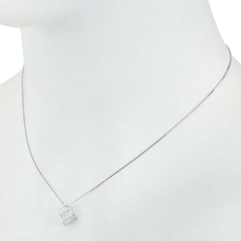 ZIYMU zm-p-019 Necklace, Cube, 15.7 inches (40 cm), Cubic Zirconia