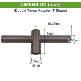 180° Double Horizontal Tenons for 2 Light Fixtures with 2-3/8" Slip Fit Mount LED Parking Lot Shoebox Street Pole Light, Bronze Housing, Heavy Duty Steel