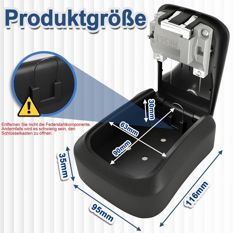 DIYGEEK Key Safe with Code, Outdoor Key Safe with Number