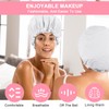 Terry Lined Shower Caps for Women Reusable, Double Layer Large