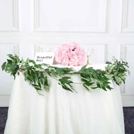 Willow Leaf Vine DIY Hanging Willow Jungle Leaves Greenery Xmas Tree Garland Swag Willow Twigs String for Indoor Outdoor Wedding Decor Jungle Party Crown Wreath 2pcs 66.8in