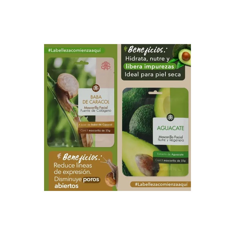 Set 10 Mascarilla Facial Frutal Hidratante Cuidado Piel