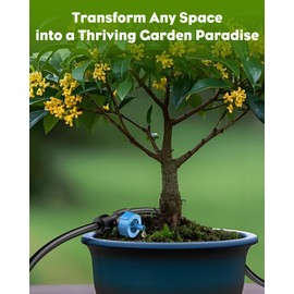 Pawfly 50 ft. 1/4 Drip Irrigation Tubing, Blank Distribution Tubing for Drip Irrigation System, Black Drip Irrigation Hose Roll for Garden Watering, Polyethylene Drip Irrigation Line