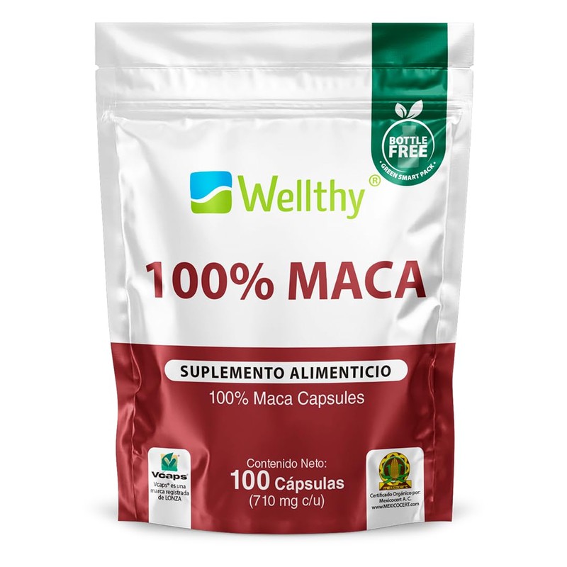 Wellthy Superfoods 100 Maca 100 Cpsulas. 710mg cu. Maca Premium