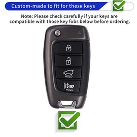 WENHENI for Hyundai Key Fob Cover with Keychain Fit for Hyundai Elantra Accent Elantra GT Kona Santa Cruz Santa Fe Sonata Tucson Veloster (Silver-Pink)