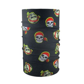 HeadLOOP Multifunctional scarf black kids skull pirate tube scarf scarf headscarf microfibre, black, Unit size