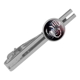 GRAPHICS & MORE Scorpio Scorpion Zodiac Sign Horoscope in Space Round Tie Bar Clip Clasp Tack Silver Color Plated