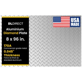 8in. X 96in. - Diamond Plate Sheet Metal, Heavy-Duty Genuine Commercial-Grade Mill Finish Diamondplate Aluminum Sheet, USA Made Aluminum Tread Plate