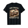 Merry Christmas Redneck Style Pick Up Truck T-Shirt, black