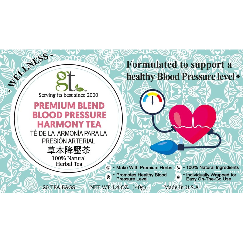 GT High Blood Pressure Tea Premium Blend, 1.4 Ounce Box
