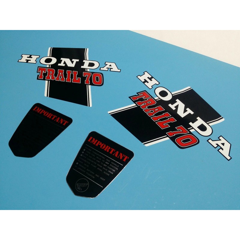 HONDA CT70 TRAIL70 1972 FRAME DECAL GRAPHIC SET (#H47)