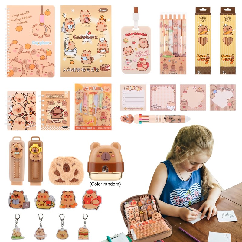 Lebaley Capybara Gifts - 15 Kinds Capybara Pencil Case，Capybara Stationery