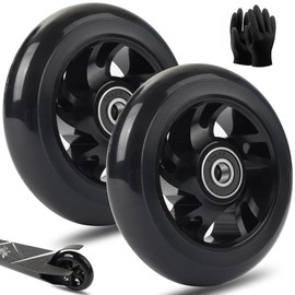 100 mm Stunt Scooter Wheels Scooter Tyres - Scooter Wheels Replacement Wheels, with Aluminium Alloy Rims and Anti-Lock Bearings, Scoot and Ride Scooter Accessories for Scooters (2 Pieces, 100 mm