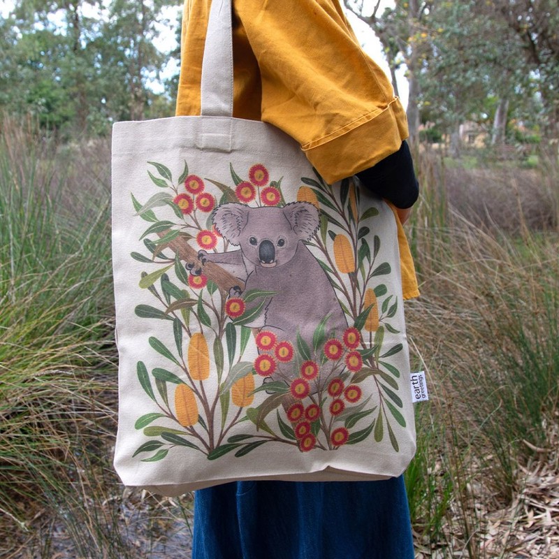 Earth Greetings Organic Cotton Tote Bag with Inner Pocket -