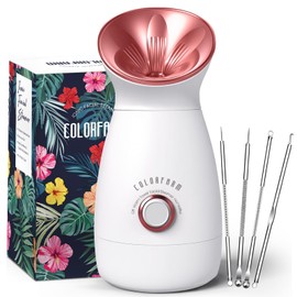 Colorfarm Facial Steamer Nano Ionic: Large 3-in-1 Face Steamer Deep Cleaning Unclogs Pores - Humidifier Towel Steamer Hot Mist Home Sauna Spa for Women Men Sinuses Moisturizing