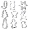 TRIXES 9-Piece Christmas Cookie Cutter Set - Christmas Baking Moulds