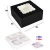 Gcardist Automatic Popup 4 Cupcake Boxes with Window Black Pack