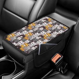 Car Center Console Cushion Pad, Cute Cats Universal Dust-Proof Car Armrest Cover Pad, Comfortable Auto Armrest Cover Protector, Durable Car Automotive Interior Fit for Most Vehicles, SUVs