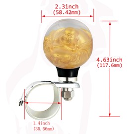 Abfer Spinner Knob Car Handle Grip Suicide Steering Wheel Turning Assist Helper Brody Knobs Personal Shape for Most Vehicles Trucks Boats, Gold