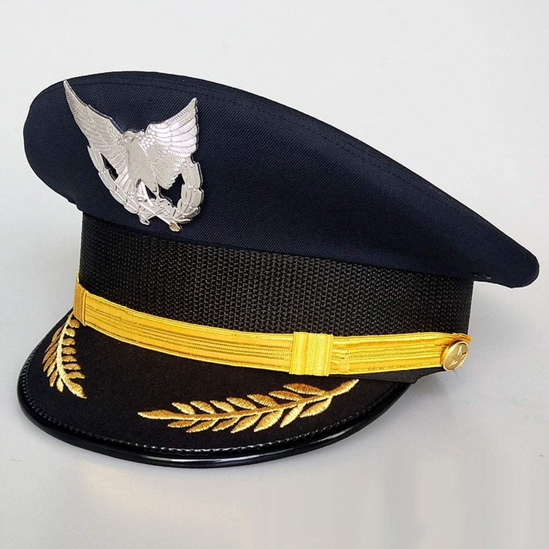 [cnstone] Pilot Hat, Hat, Eagle Badge, Embroidered, Costume Accessory, Kids,