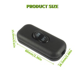 EPLZON Inline Cord Switch Line Cord Button Switches, AC 250V 6A On-Off Lamp Control Appliance Switch Rocker for Table Lamp Bedroom Desk LED Lights (Pack of 3pcs,Black)