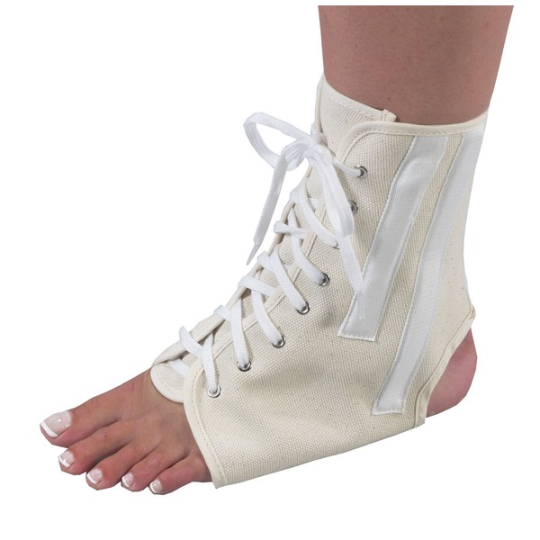 Bilt-Rite Mastex Health Canvas Ankle Brace with Laces, Black, Small