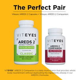 Viteyes AREDS 2 Capsules and Viteyes Multivitamin AREDS 2 Companion, Single Daily Dose Eye Vitamins, 3 Month Supply