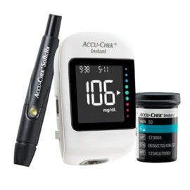 Kit Glucómetro Accu Check Instant + Dispositivo de Punción Softclix + 50 Tiras Reactivas