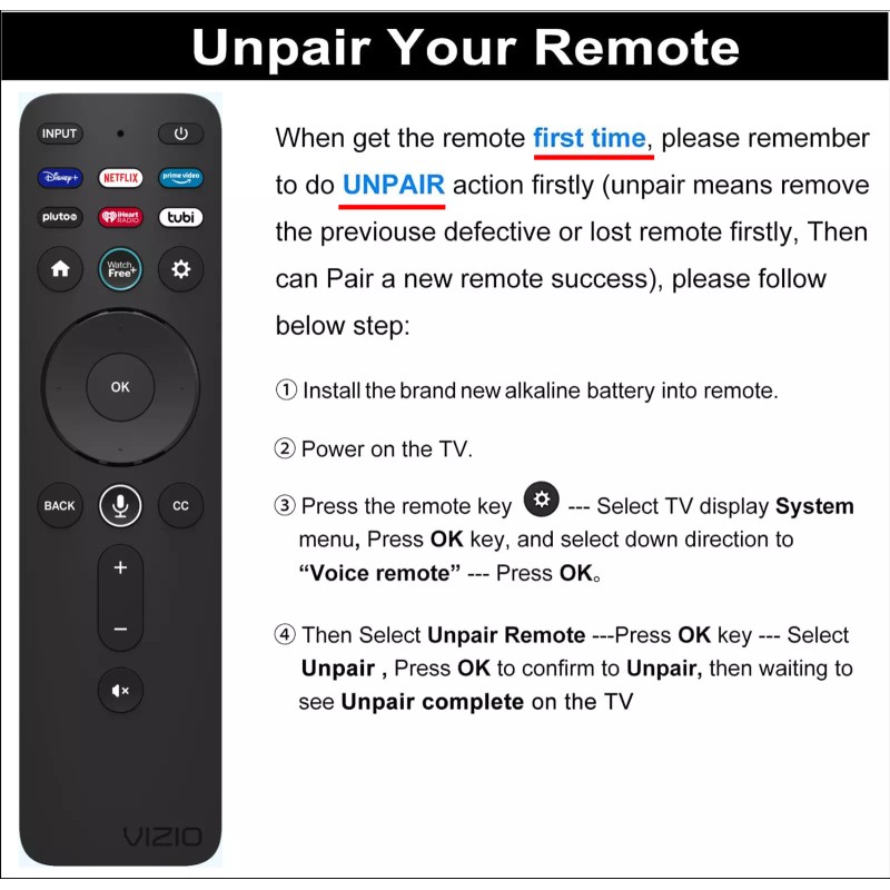 Vizio Original Vizio Voice Remote XRT260 for Vizio M P