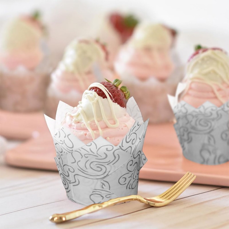 Tulip Cupcake Cases, 100PCS Tulip Muffin Cases, Muffin Liners Disposable