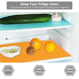 HOMGEN Fridge Shelf Liner Popular 16Pcs Washable Mats Liners Mrs Hinch Waterproof Anti-Slip Antibacterial Pads with 2 Fridge Magnets Bottle Opener for Refrigerator Cupboard Drawer
