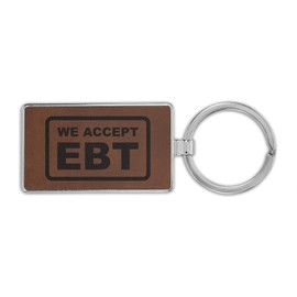 RDW Ebt Accepted Here V3 Premium Leatherette Keychain v1 - Brown