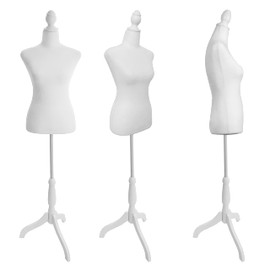 Female Mannequin Torso Dress Form Manikin Body Portable Displays Women for Sewing Tripod Base