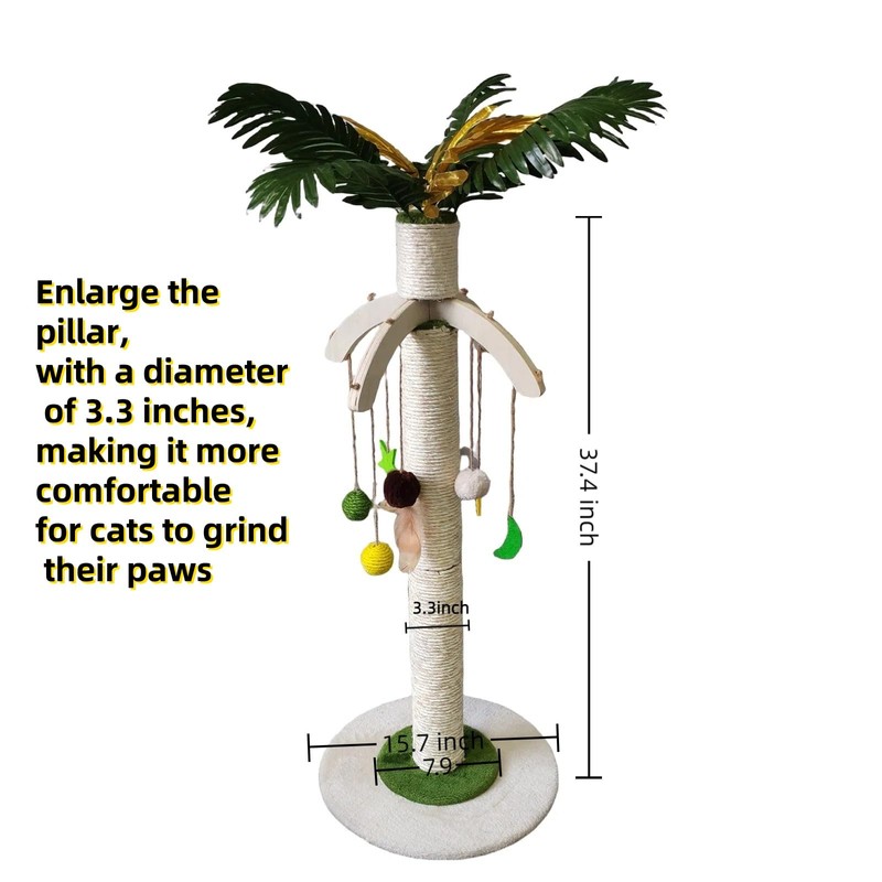 Cat Scratching Post with Hanging Toys, Big Size 3.3 inch