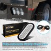 Partsam 2x Oval Clear Lens White Stop Turn Tail Backup