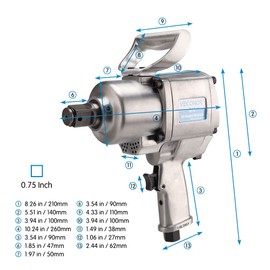 VECONOR 3/4-inch Drive Air Impact Wrench,2000N.m(1475 ft.Ib)
