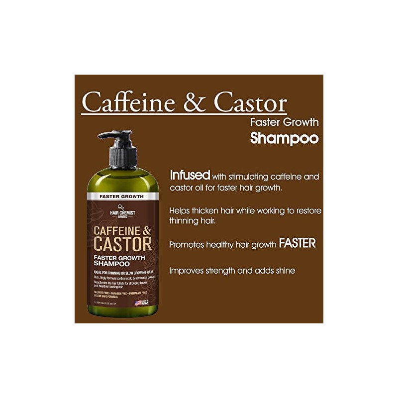 Hair Chemist Champú de crecimiento más rápido con cafeína y