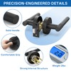 Amerdeco 3 Pack Matte Black Door Handles Interior,Knurled Privacy Door