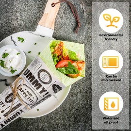 Newsprint Wax Paper Sheets Newspaper Theme Food Wrap Paper Grease Resistant Tray Liners Waterproof Wrapping Tissue Food Picnic Paper for Home Kitchen Baking Hamburger（White Background, 500 Pieces）